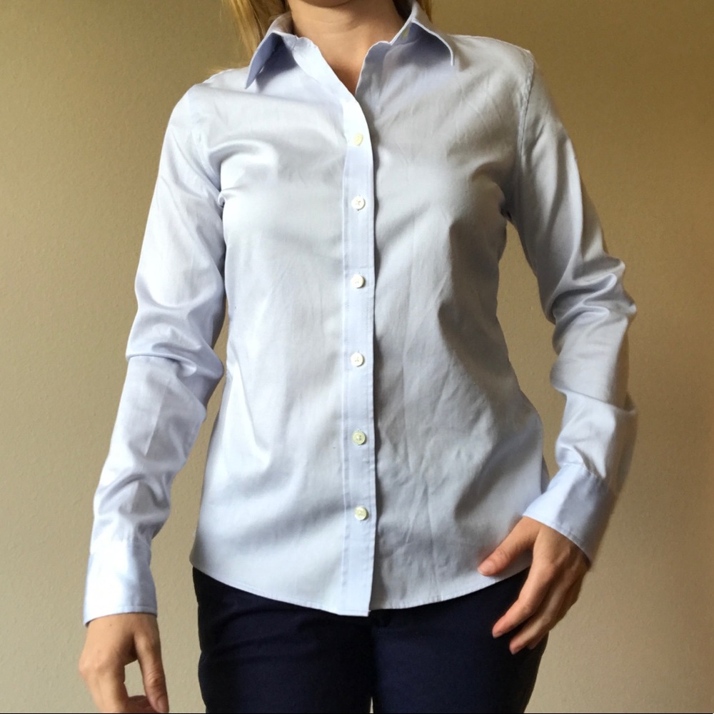 Banana Republic Stretch Non-Iron Button Down Blue